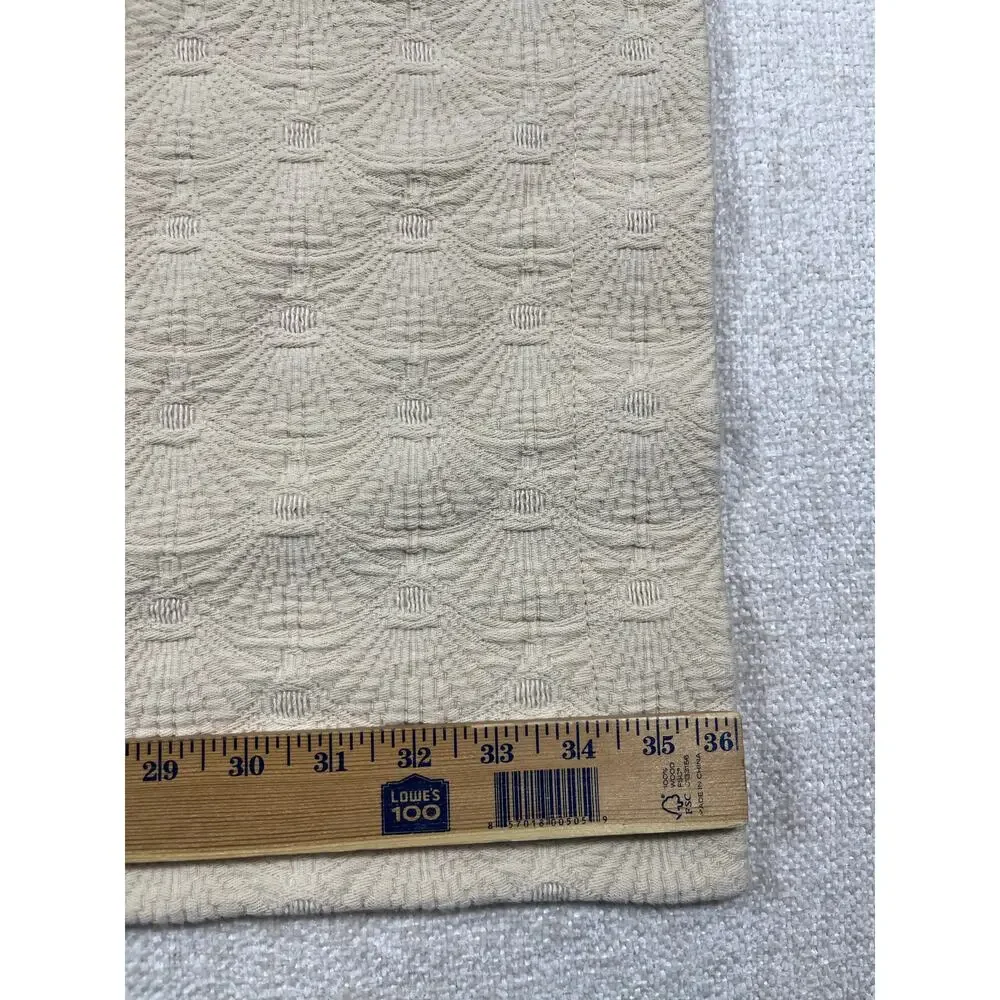 Peacock Alley Lot of 2 Cream Egyptian Cotton Champagne Fan/Shell Pattern Shams